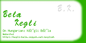 bela kegli business card